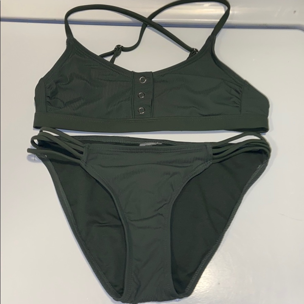 target bikini ribbed button up bikini